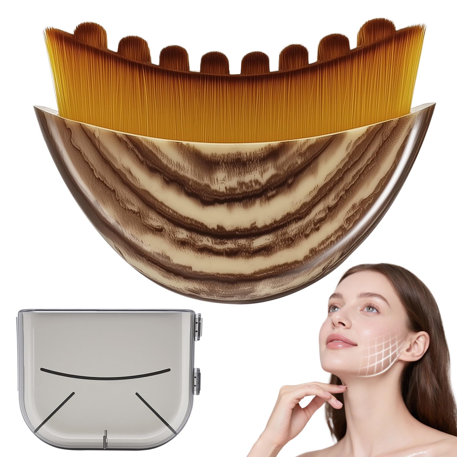 Vafada Lymphatic Drainage Massager,Lymphatic Contour Face Brush,Ergonomic Facial Massager for Contouring,Double Chin Reducer,Skin Tightening, Gentle for All Skin Types (1PCS)