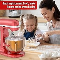 Vista 6 de Tazón de mezclador de acero inoxidable de 6QT para mezcladores de pie Kitchenaid, tazón de mezcla de Kitchen Aid para mezclador de elevación de 6QT