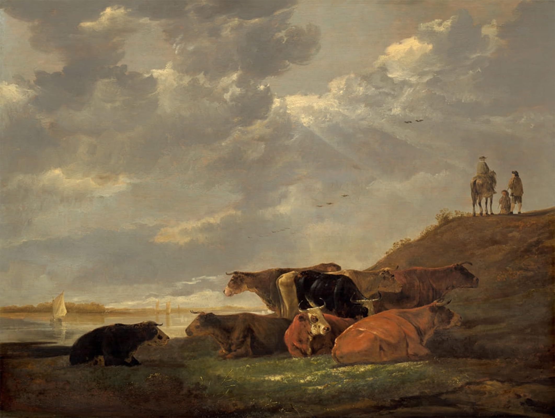 Toile d art Paysage fluvial de Cuyp impression haute definition pour salon - 5