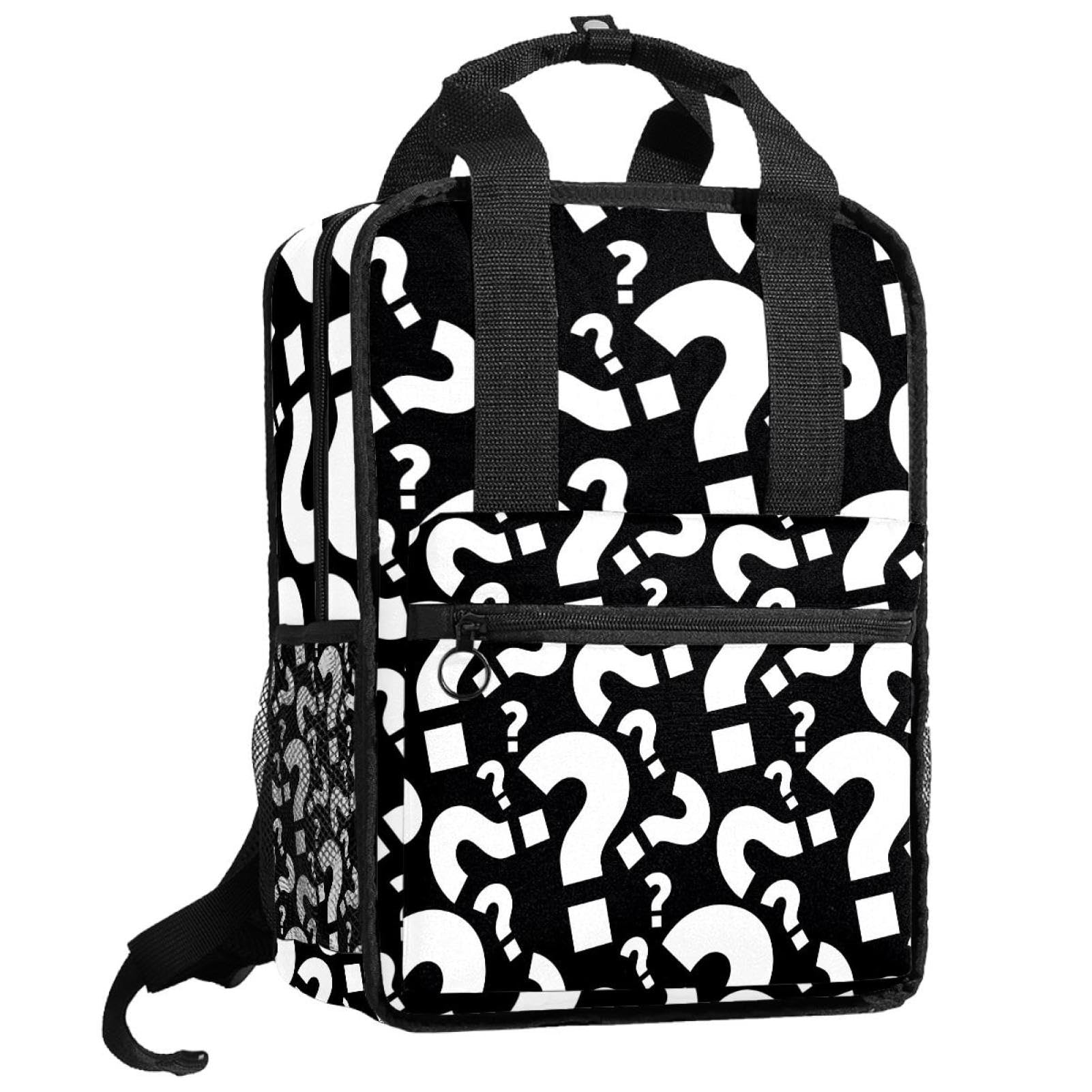 Sac à dos pour garçons à motif points d'interrogation multicolore 35cm - 8
