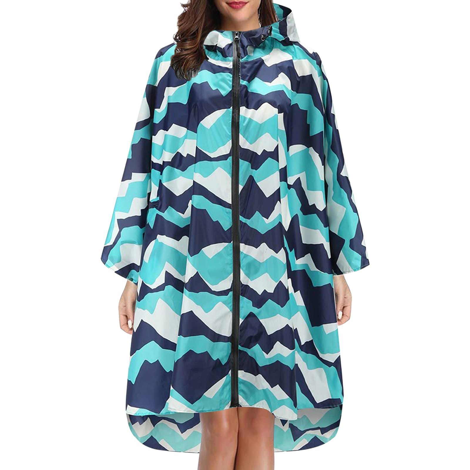 Poncho Pluie Imperméable Femme avec fermeture éclair, Cape De Pluie Leopard Respirante Avec Capuche, Vêtements Imperméables Adulte Reutilisable Idéal Pour Festival, Camping, Voyage, Taille Unique a