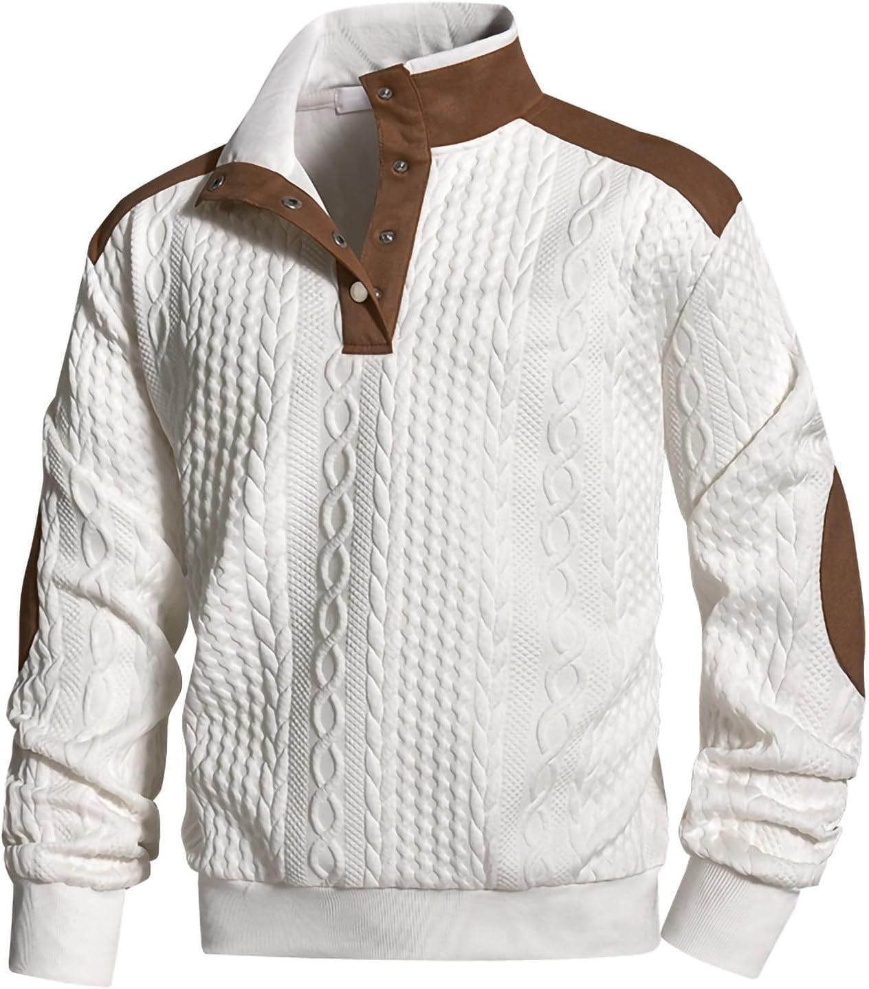 Fleece Hoodies for Mens Lapel Neck Long Sleeve Quarter Zipper Top | Loose Fit Patchwork Pullover,Thermal Shirt,Work,Daily,Travel,Office,2026 Fashion Outfits,Fall Clothes