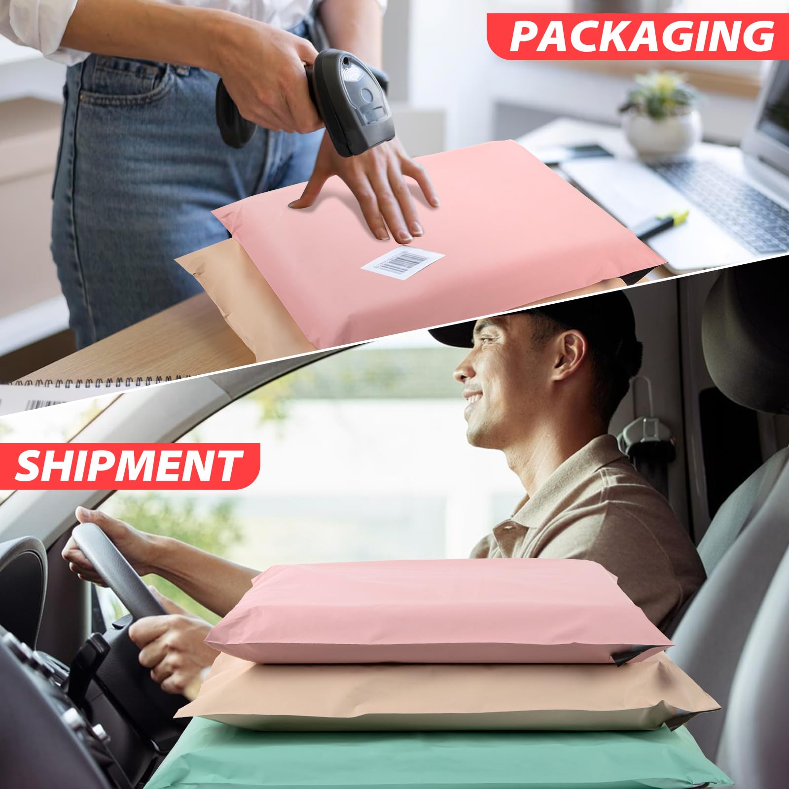 Dioxide 30pcs Bolsas para Envíos Autoadhesivas e Impermeables (25x35+28x42+32x45cm)