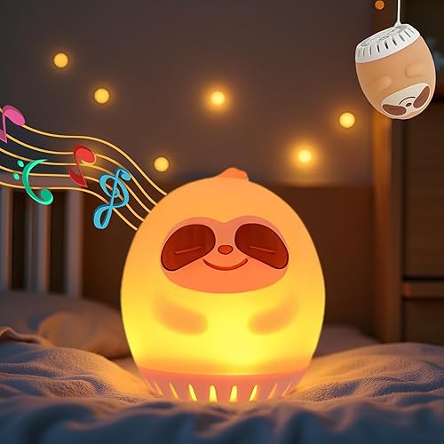 Luz nocturna con ruido blanco, máquina de sonido de ayuda para dormir, entrenador de sueño infantil con 20 sonidos relajantes, 306090 minutos de