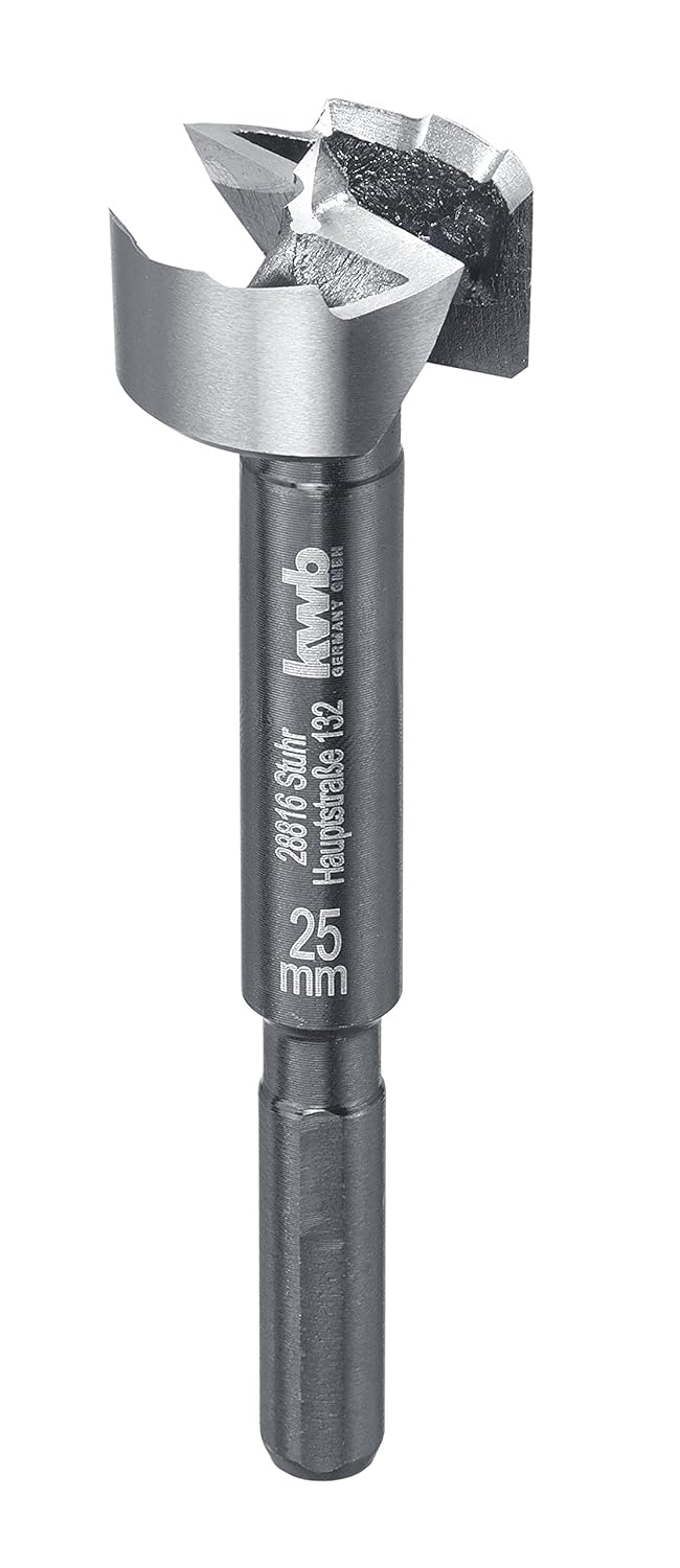 kwb Speed forstner bit Ø 25 Mm Made of Hardened and Tempered Special Steel with Precise Serrated Edge, Centre Point, Optimally Sharpened and Hardened Cutting Edges and Polished Surface.