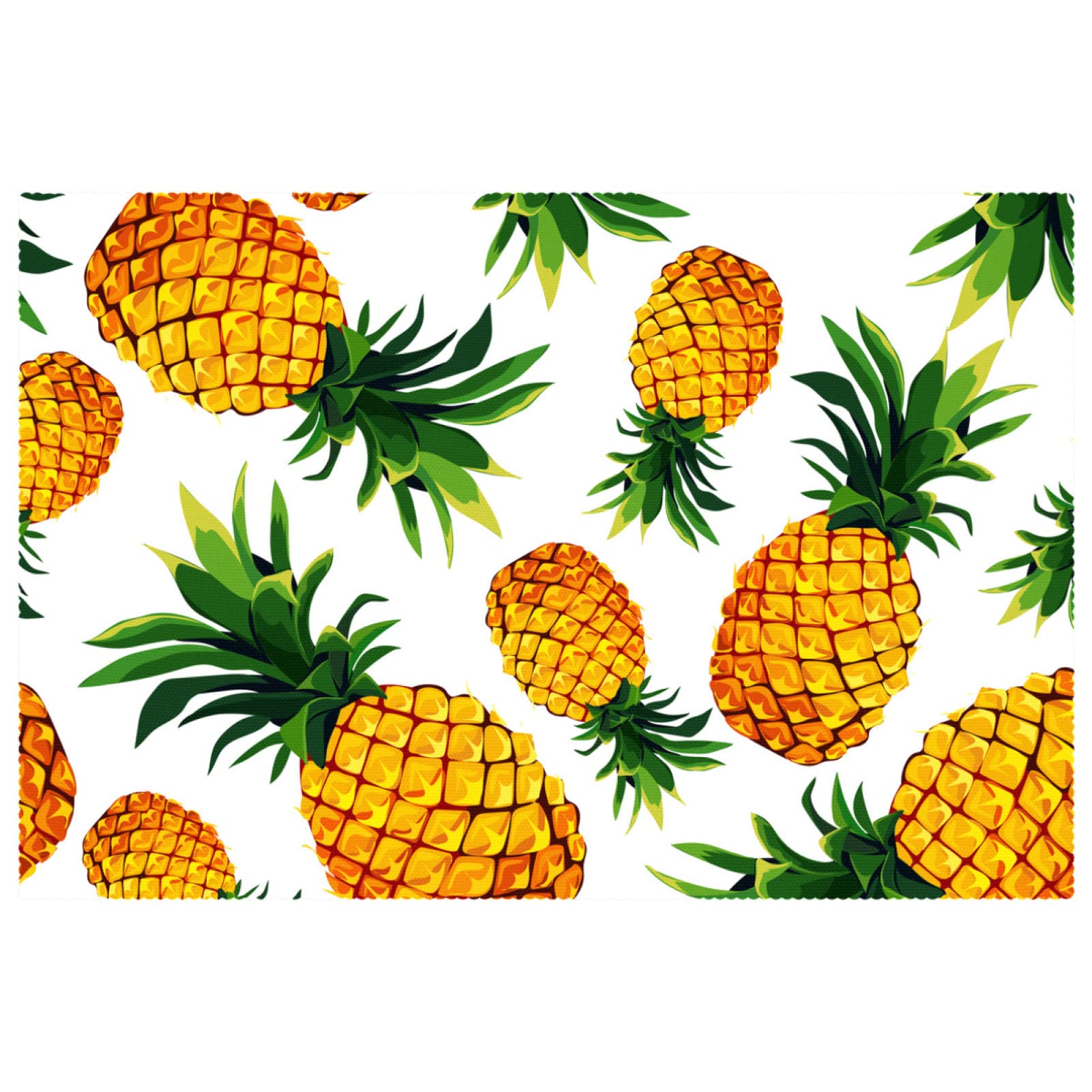 Sets de table ananas blancs antidérapants et résistants à la chaleur