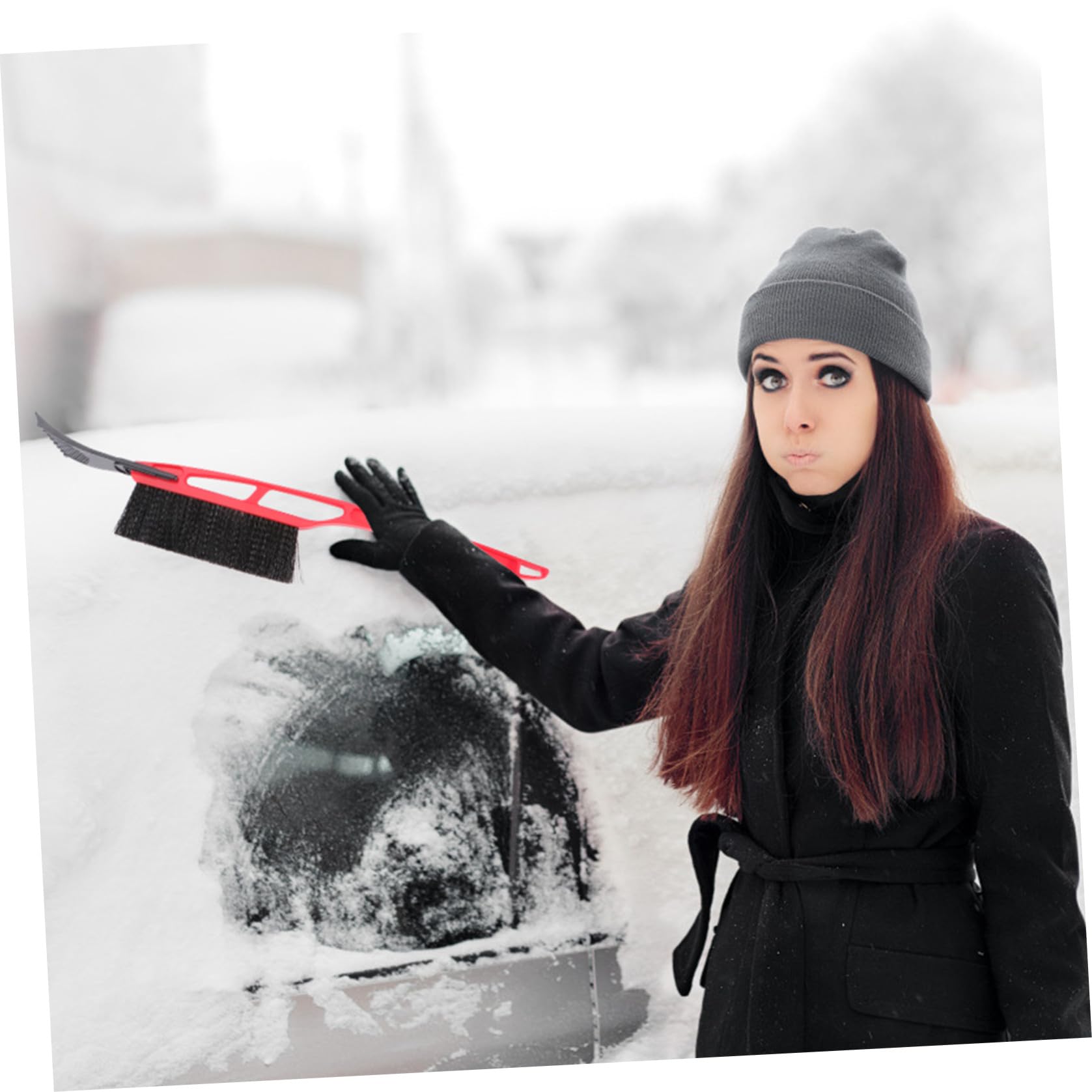 SUPVOX Pala da Neve Nevicare Sciare Spatola per Auto Spazzola per Auto Raschiaghiaccio per Auto Pennello da Neve Guanti da Ghiaccio per Parabrezza Raschietto per Ghiaccio Plastica