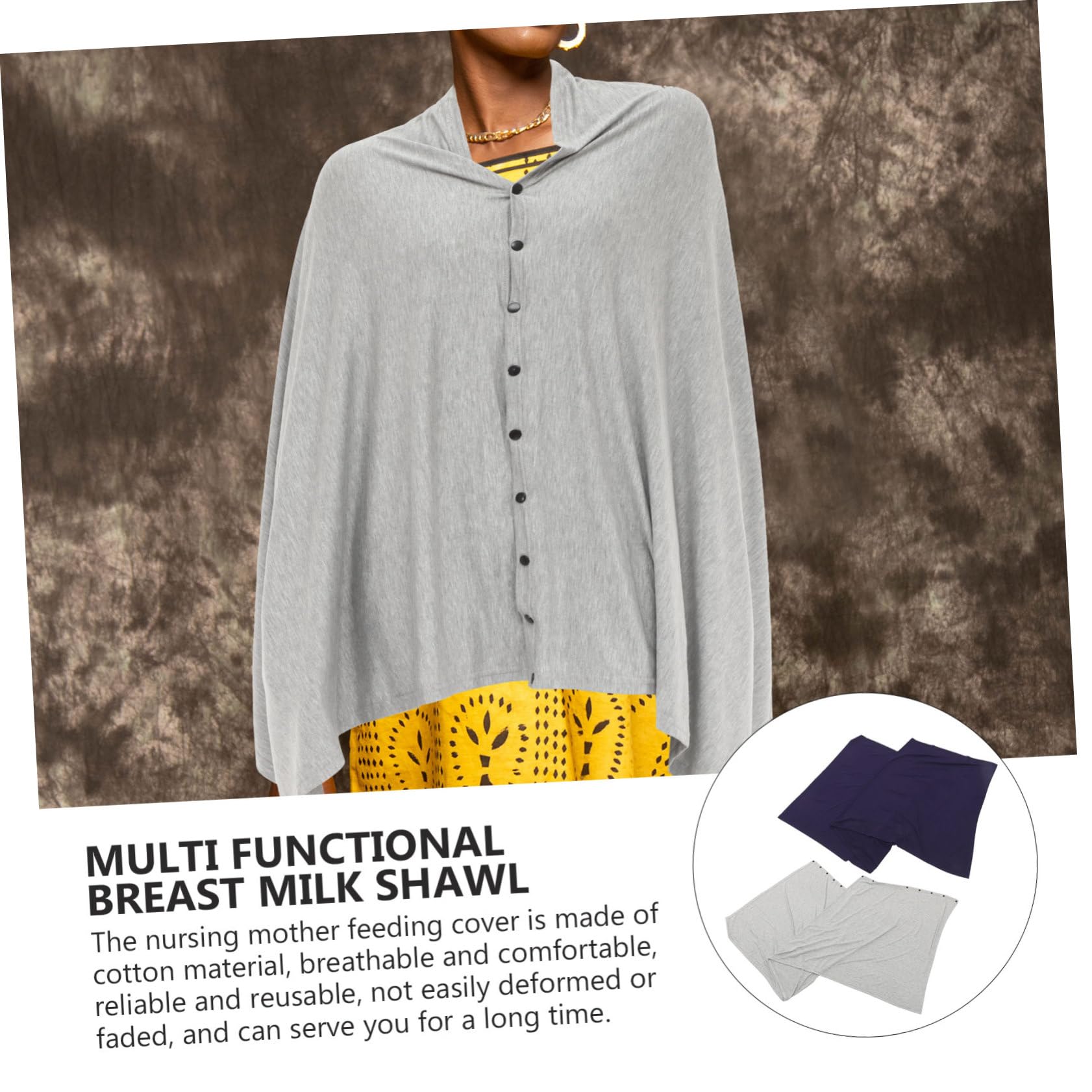 Toddmomy 2pièces Couverture Allaitement Et Poncho Écharpe Multifonctionnelle Pour Maman Avec Boutons Ajustables Pour Diverses Occasions
