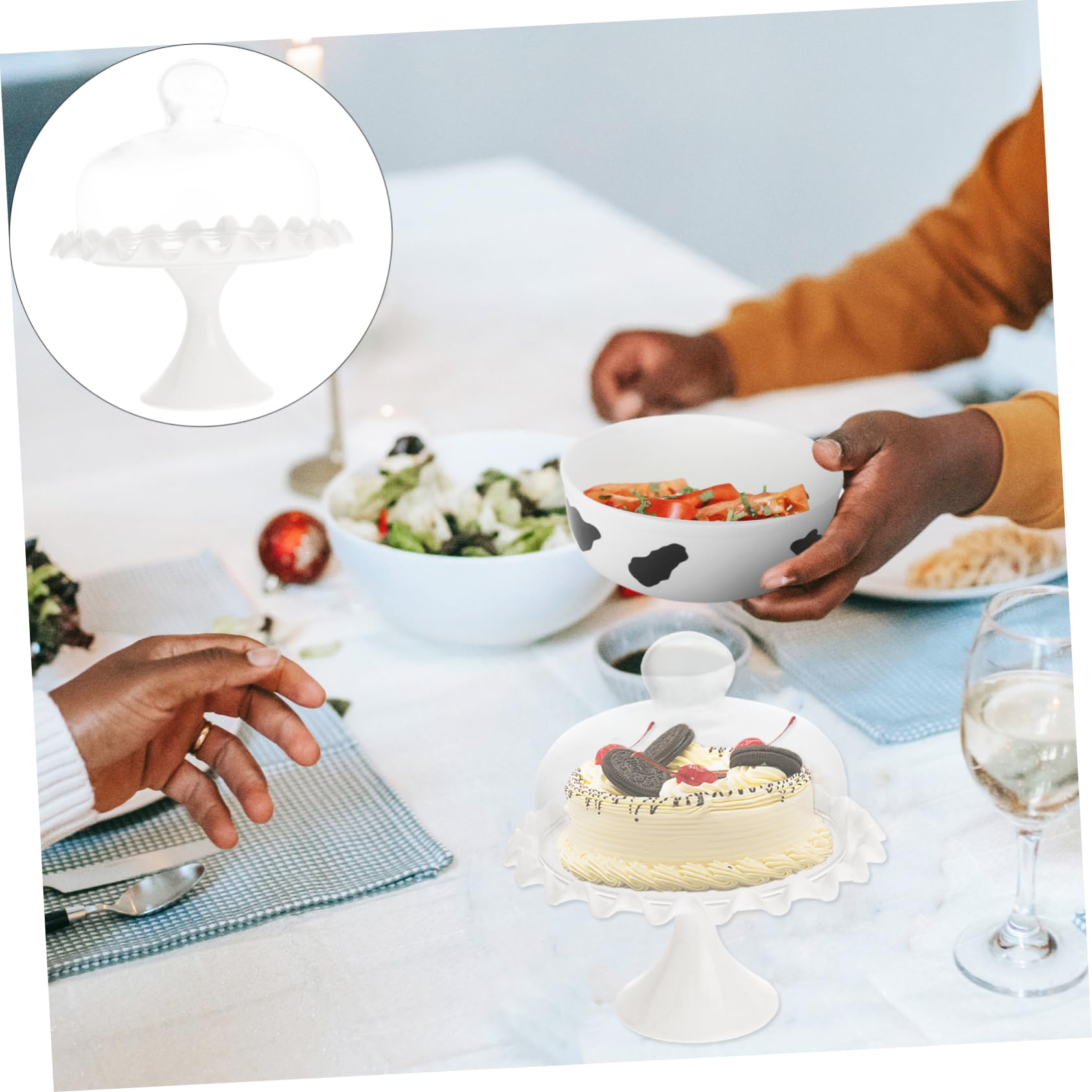 Abaodam Tapa para Tarta Tapa de Vidrio Bandeja para Conservar Pasteles Diseño Transparente sin Plomo para Postres y Aperitivos Cubre Pasteles Fácilmente