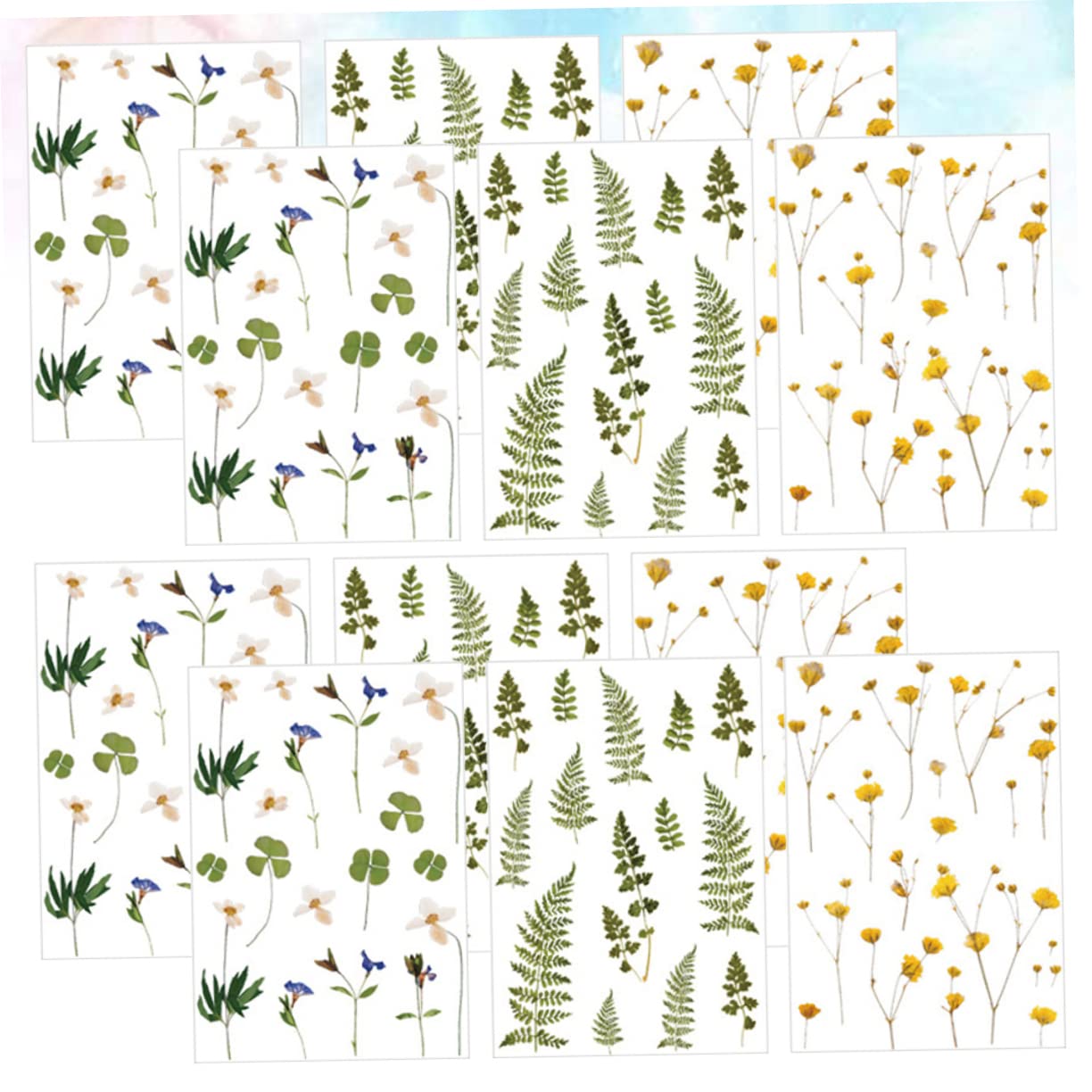 NUOBESTY 36fogli Adesivi Decorativi per Notebook e Scrapbook Stickers Creativi per Progetti Fai da Te con Motivi di Piante e Fiori Stili Multipli Materiale di Base per Decorazioni Artistiche