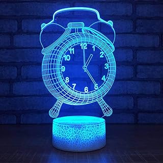 YDBDB Luz nocturna Dormitorio Luz Nocturna 3D Reloj Alarma Usb Accesorio de Iluminación Modelado Lámpara de