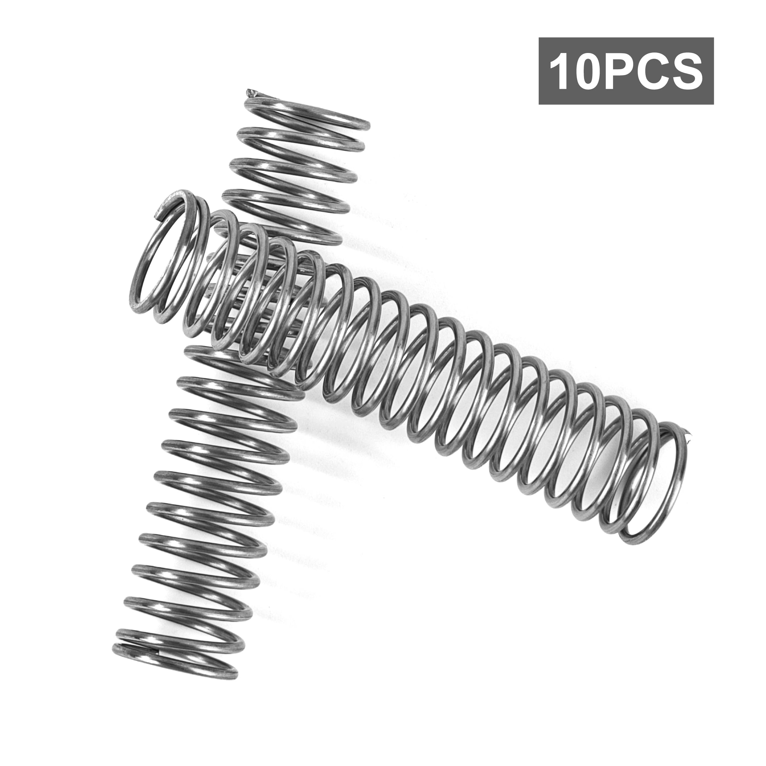 Muelles de Compresión Acero Inoxidable 55mm Alambre 1,1mm Diámetro Interior 10mm Fuerza 1,23kg 10 Piezas
