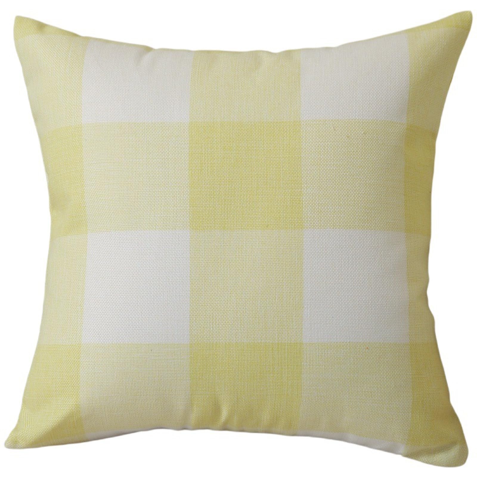 Kissenbezug Wäsche Hellgelbes Gitter 65x65 CM Reißverschluss verstecken | Kissenbezüge Dekokissen Outdoor Kissenbezug Pillow Cover für Sofa Schlafzimmer Auto Kissenhülle Breathable Cushion Covers