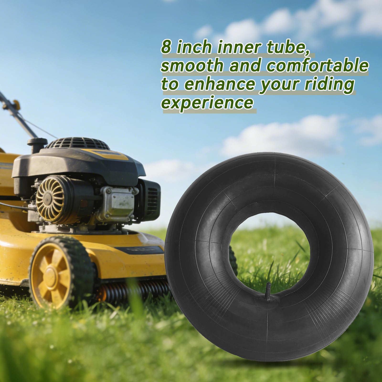 2-Pack 19x7-8 Inner Tube, Straight Valve Stem - Compatible with 19x7.00-8, 20x7-8 for Lawn and Garden Tractors, Wheelbarrows, ATVs, Go Karts - 4