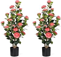 Vista 22 de Romantic Season Árbol de buganvilla artificial 4F, planta de buganvilla de seda sintética con maceta para decoración de interiores y exteriores