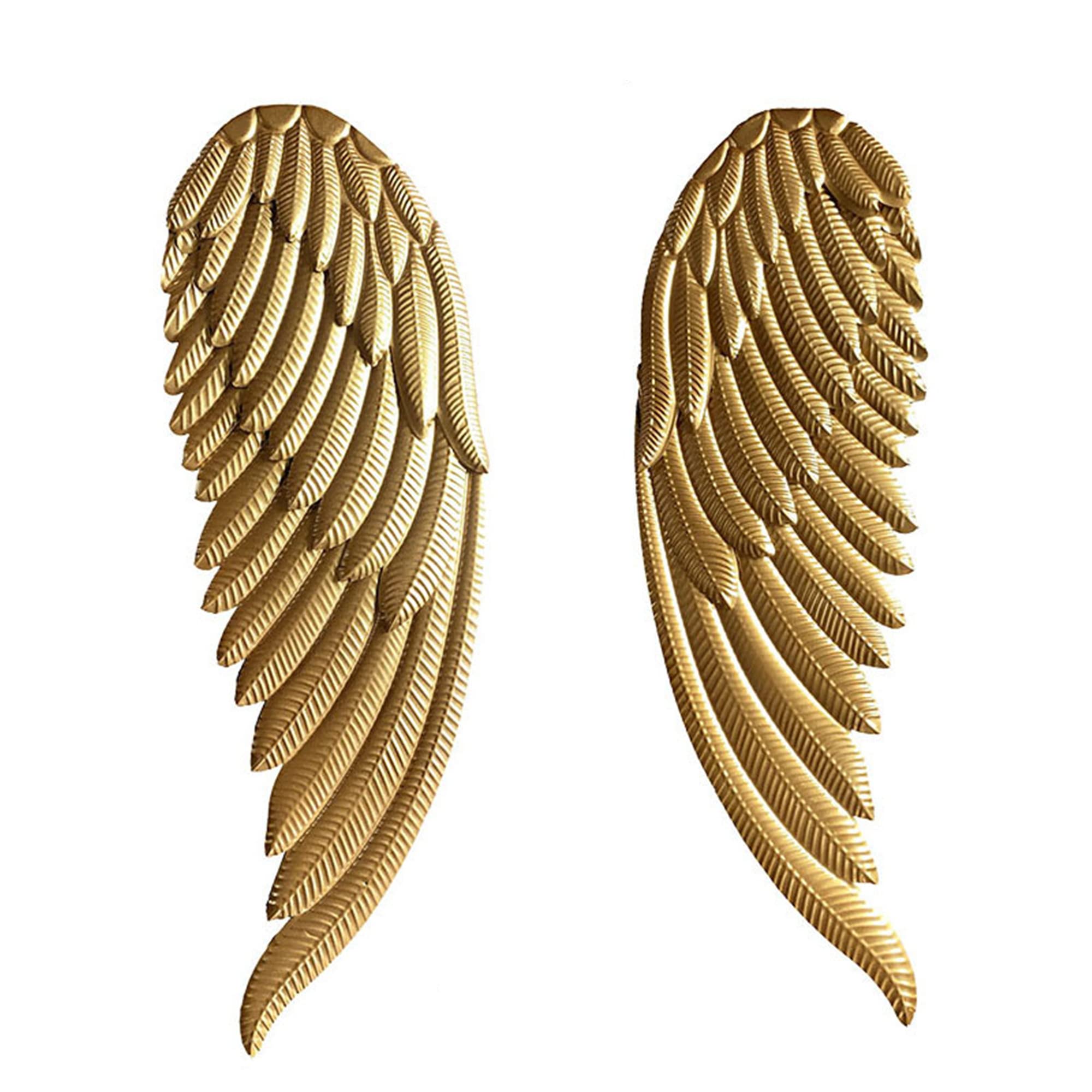GDHKDDFL Stylish wall decorations, 35 Inch Angel Wings Metal Wall Art, Gold Wing Sculpture, Hanging for Bedroom Living Room