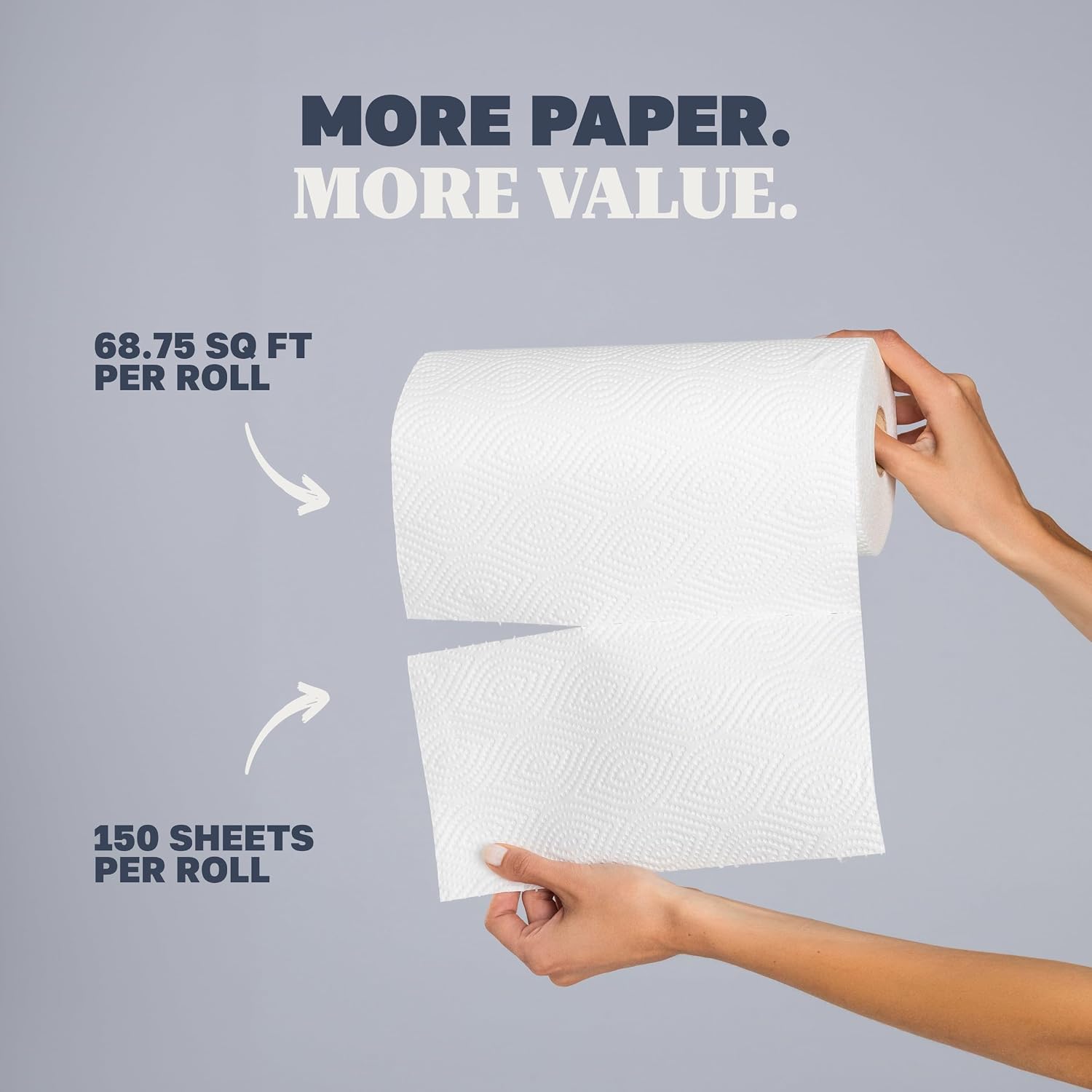 6 Rolls of Bamboo Paper Towels - 3-Ply Sheets Made From Tree-Free, ECF Paper - Zero Plastic Packaging, No Forever Chemicals image 2