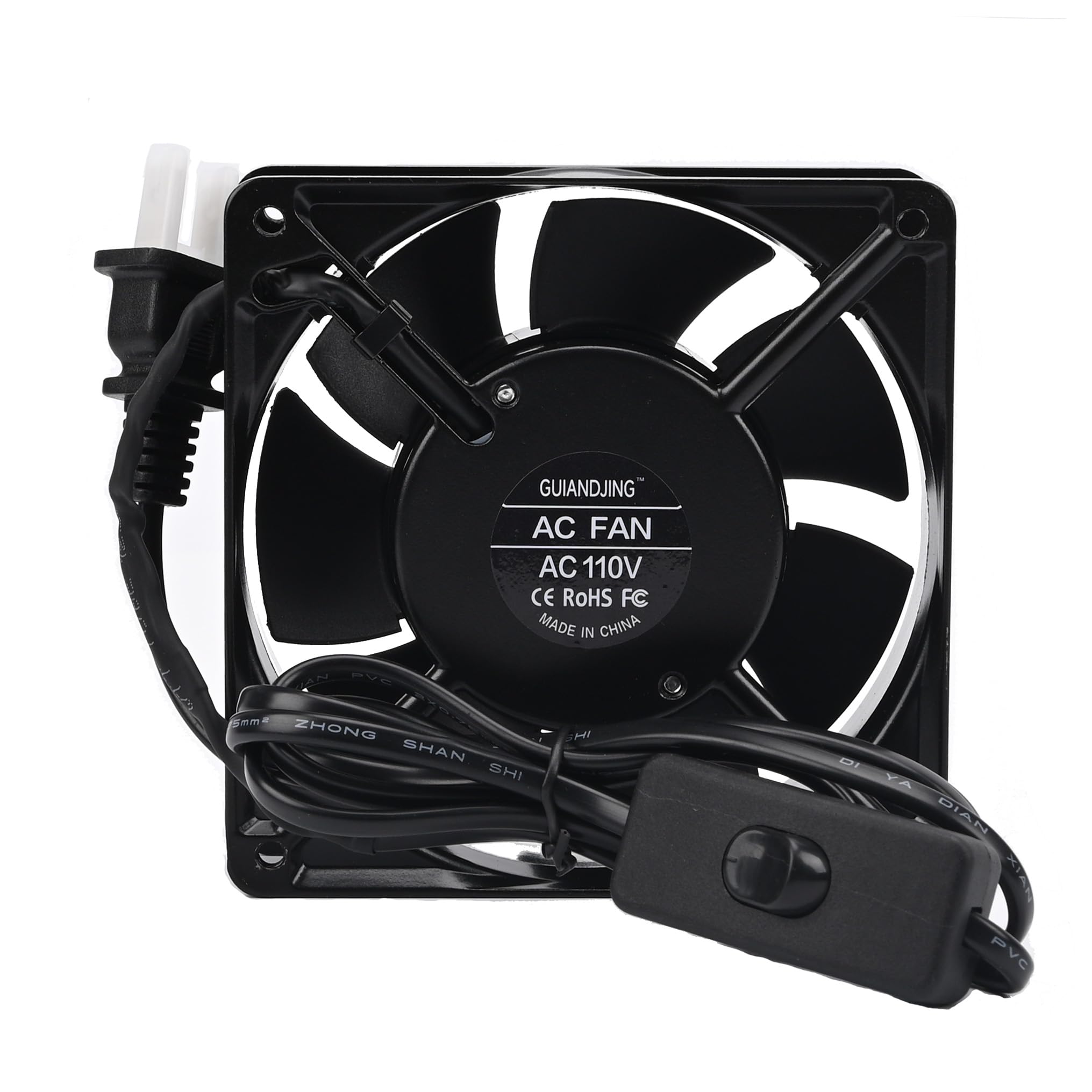 Photo 1 of GUIANDJING 12038 Cooling Fan 12cm 120mm X 38mm AC Ball Bearing with AC Plug and Switch 110V
