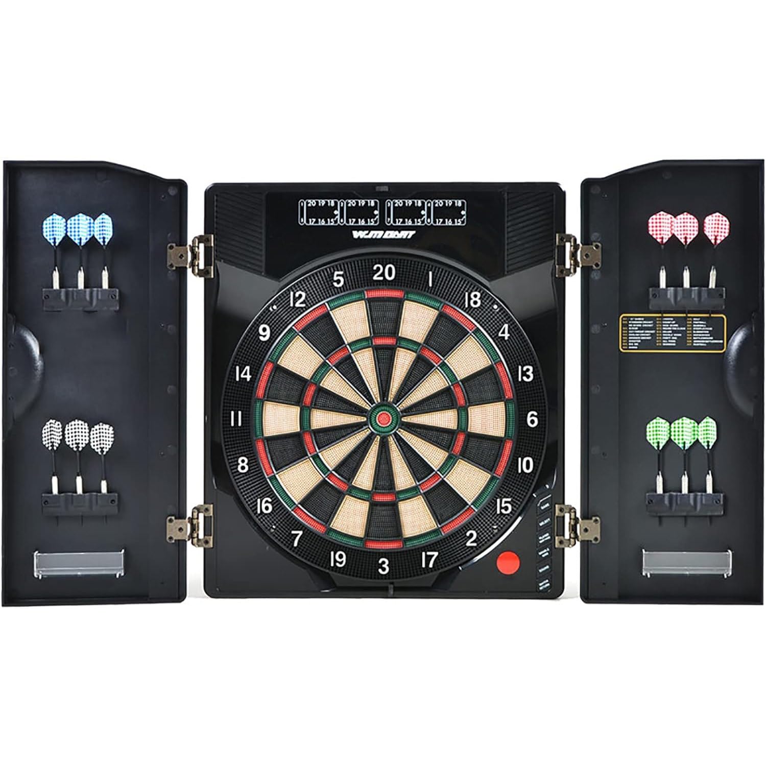 Anxyyds Multicolor Electronic Dartboard Set, 27 Games Modes And 259 Variations, Led & 12 Soft Tip Darts And Cabinet To Storage, Ready-To-Play Multi-Game Option Darts Machine