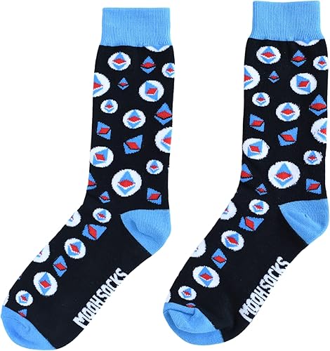 Ethereum Socks - Calcetines ETH - Divertidos regalos de criptomonedas - Calcetines novedosos para hombres y mujeres - Calcetines unisex de cadena de