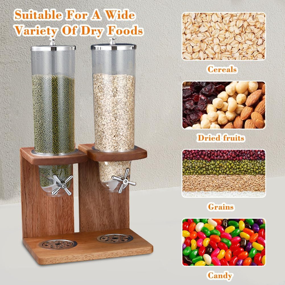 AIZYR Dispenser Countertop Food Dispenser, Cereal Dispenser Dry Food Containers Storage for Store Oatmeal, Coffee Bean, Nuts, Candy,7L