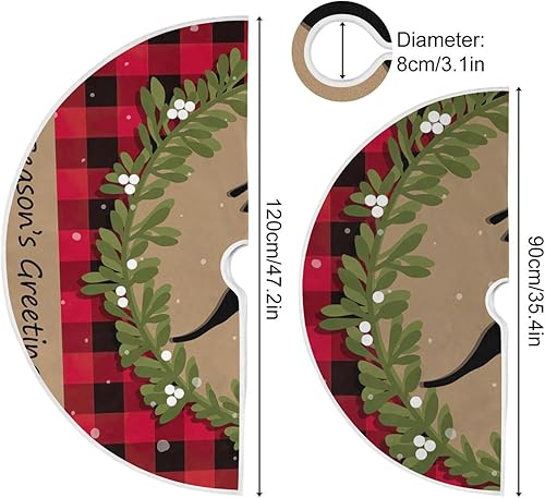 Miniatura 3 de Faldas clásicas para árbol de Navidad con tarjeta de Navidad, decoración de suelo de árbol de Navidad, 47.2 pulgadas, lavable a máquina, decoración