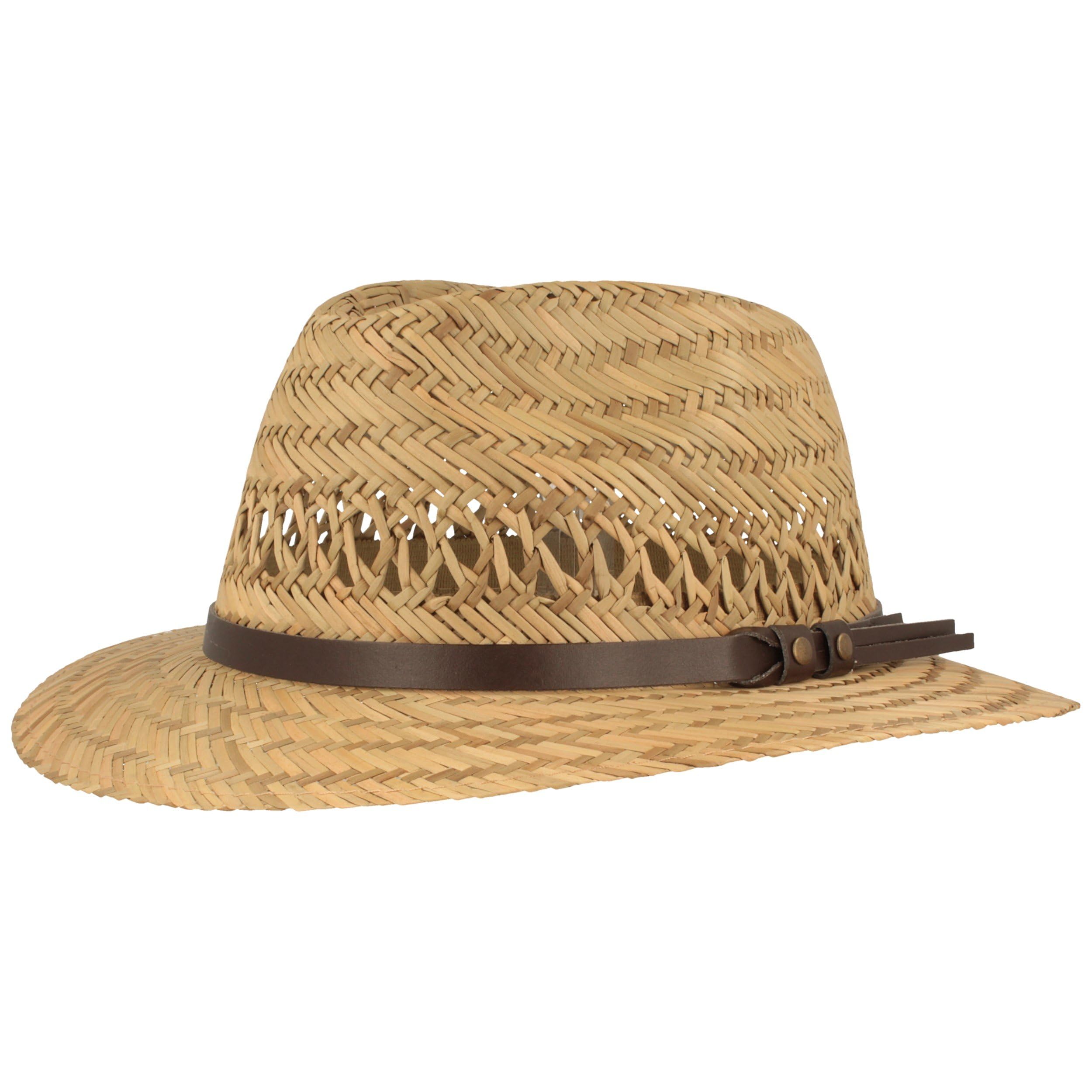 Hut Breiter Breiter Sombrero de Paja para Niños Sombrero para el Sol de Verano para Chicos y Chicas 100% Paja Material Ligero y Flexible con Ribete de Piel Sintética