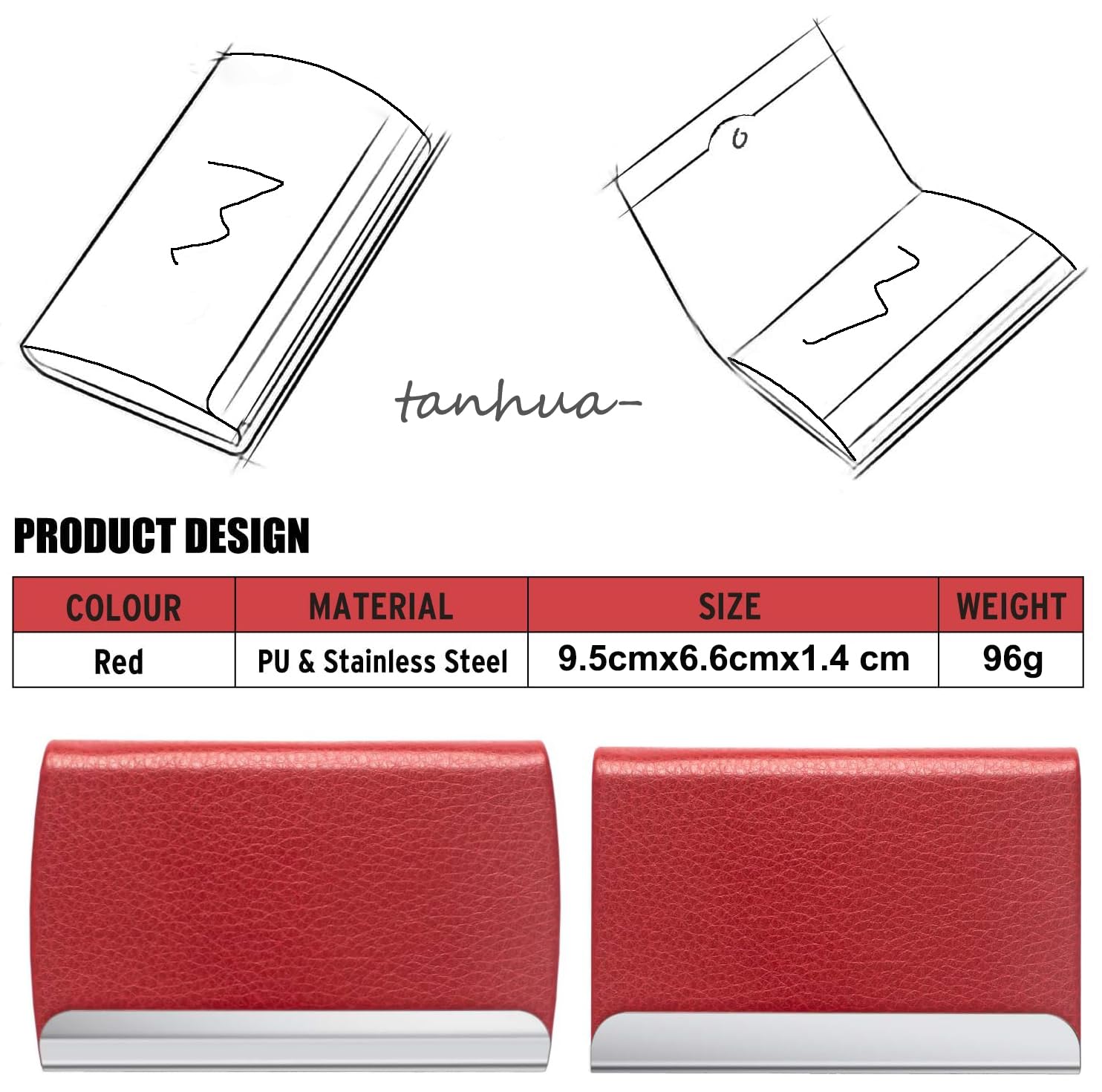 NANXJIUR Business Card Holder, Metal Case Pocket, Holder for Women & Men - Image 2