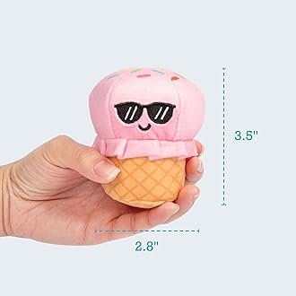 Emotional Support Ice Cream Cones by Relatable, Cuddly Stuffed Animals and Toys, Squishy Toys and Plushies, Great Gift Ideas for Loved Ones of All Ages, Includes 5 Plushies with Carrying Basket
