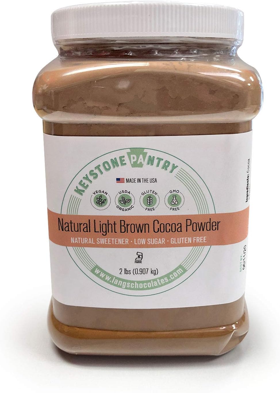 Keystone Pantry Natural Light Brown Cocoa Powder 2-Lb Jar