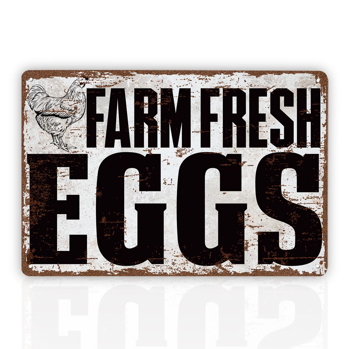 Hen House Farm Fresh Eggs Tin Sign, 11.8x7.9in Chicken