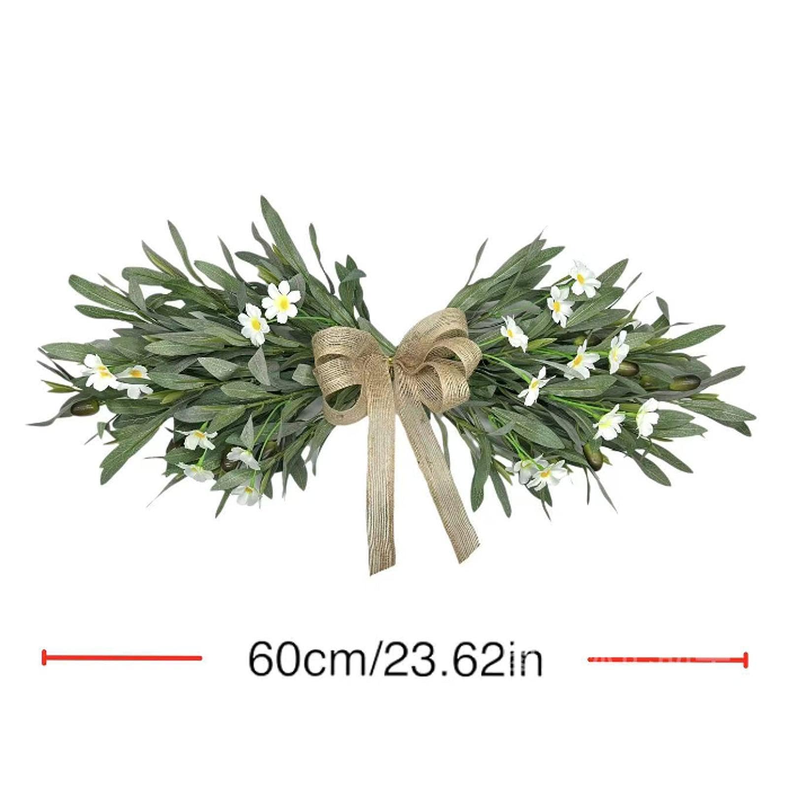 Ghirlanda di fiori artificiali, ghirlanda di margherite d'ulivo, ghirlanda di verde da appendere alla porta, per ufficio, camera da letto, esterno, festa, San Valentino, ghirlande estive da appendere