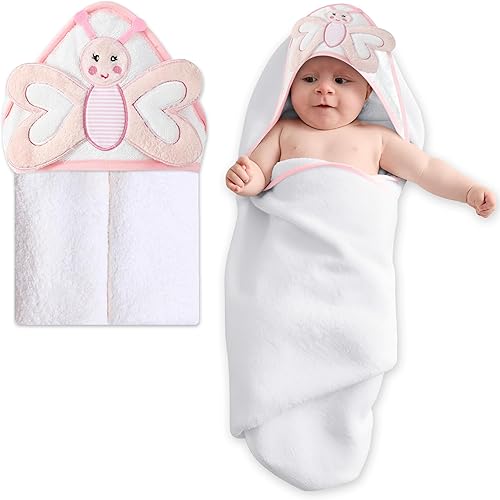 Mother's Choice Toallas de bebé con capucha para recién nacido, algodón suave y absorbente, toalla de baño grande para bebés y niños pequeños,