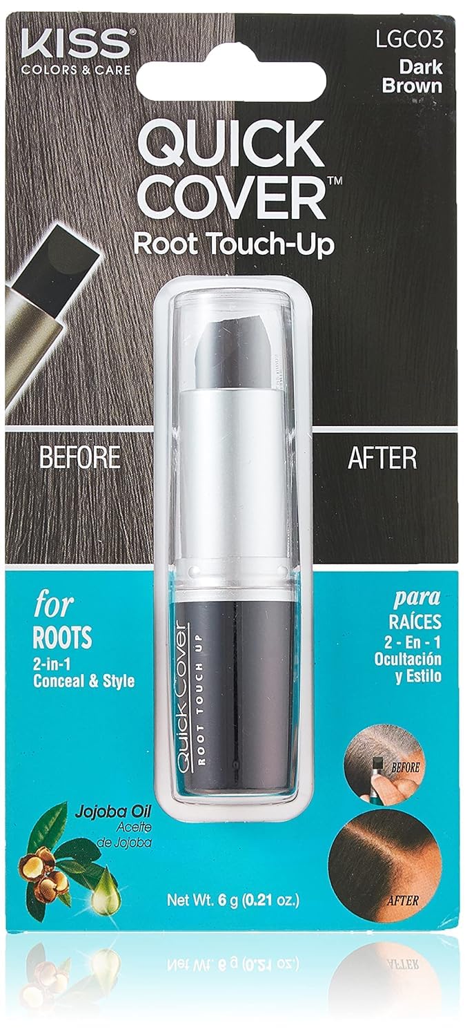 KISS Quick Cover Instant Gray Touch-Up Blend-Away Hair Color LGC03 Dark Brown