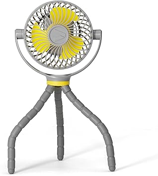 Veer Flex Fan - Portable Baby Stroller Fan - Lightweight and Quiet 4 Speed Motor Provides Maximum Cooling and Extra Long Battery Life - 360 Degree Rotation - Baby Finger Safe