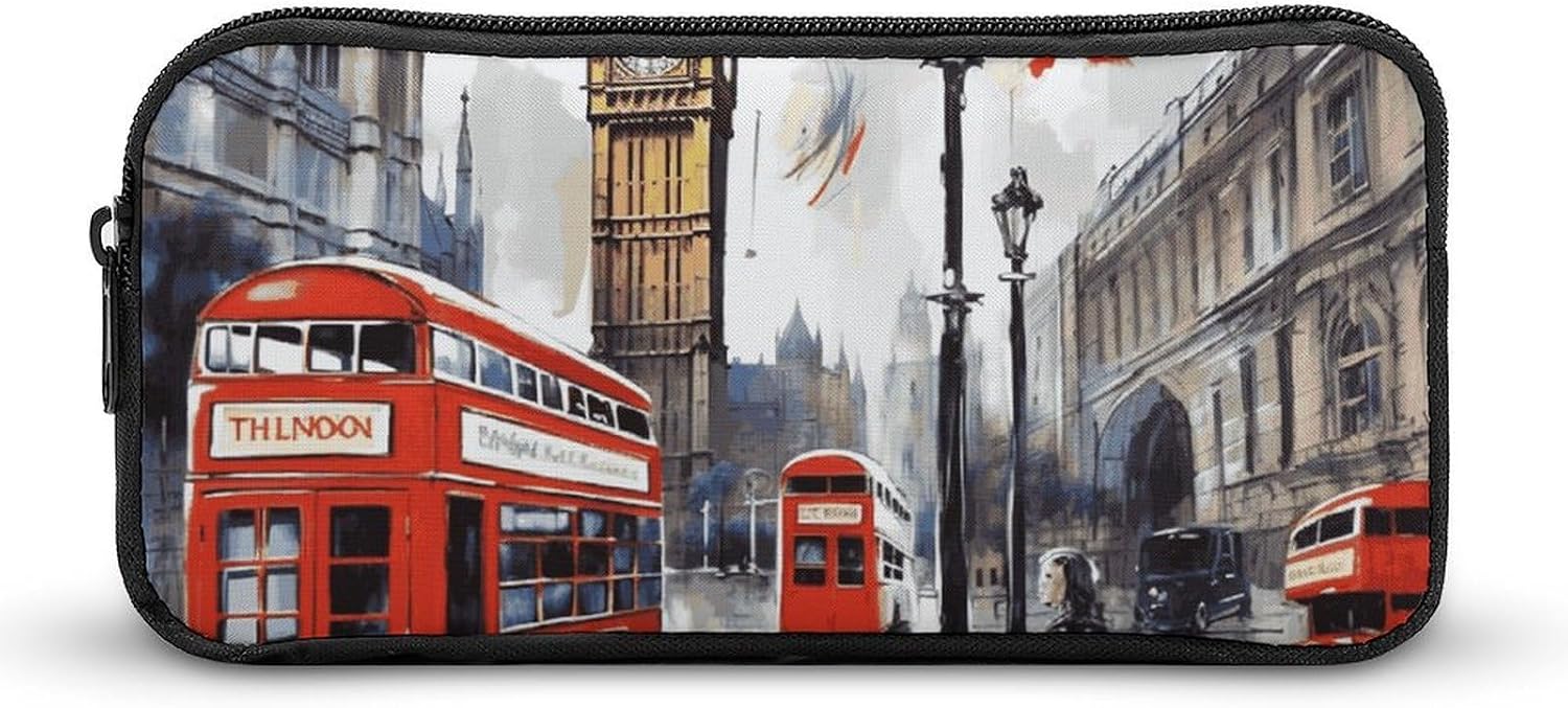 Lightweight London Pencil Pouch with Metal Zipper