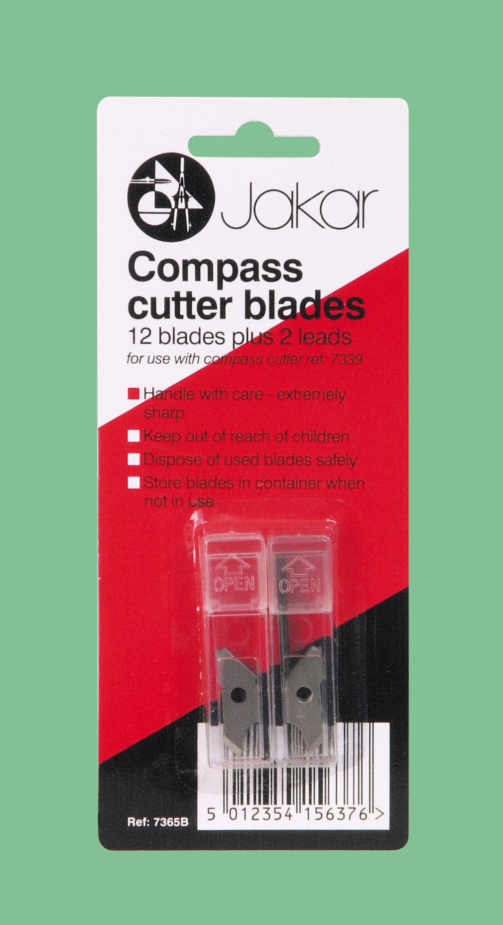 Jakar Compass & Circle Cutter 12 Spare Refill Replacement Blades & 2 Leads Jakar 7365B