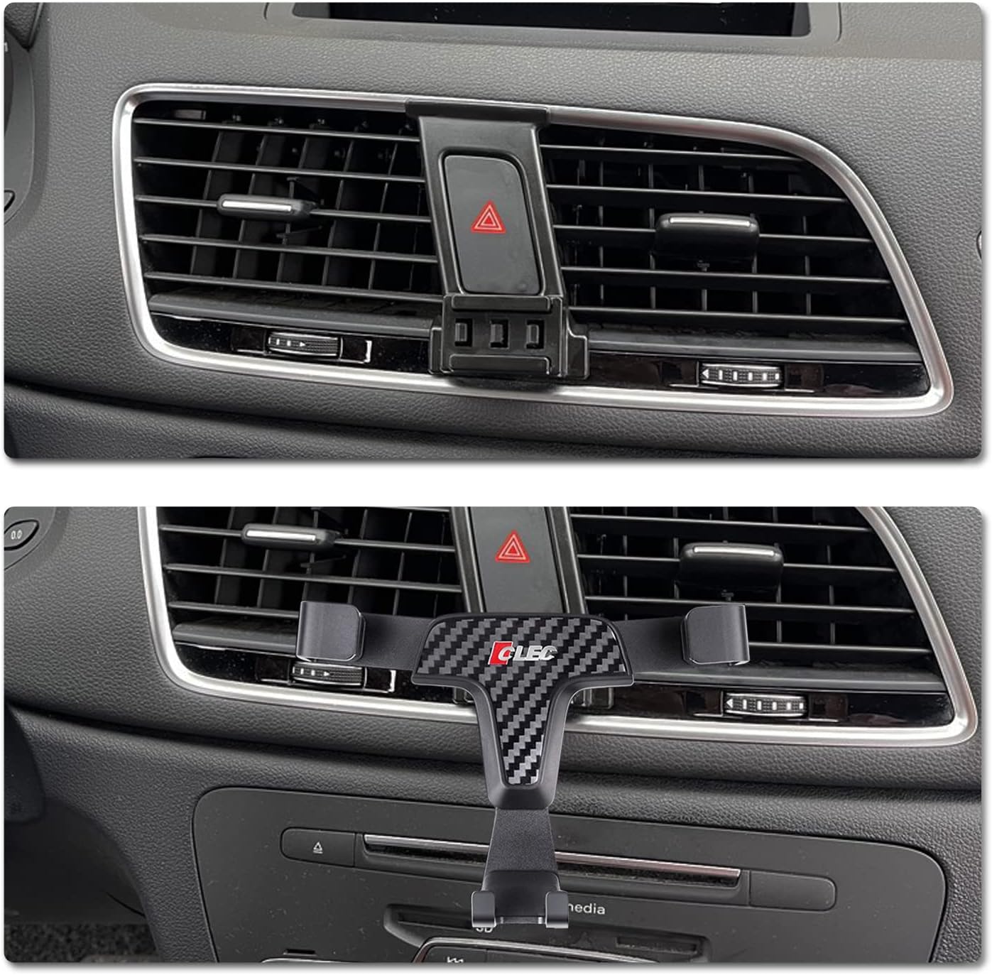 ITrims Car Phone Holder for Audi Q3 2012-2018 Car Dashboard Mount Cell Phone Cradles Adjustable Phone Stand Holder Universal Compatible with Most Smartphones (Carbon Fiber)