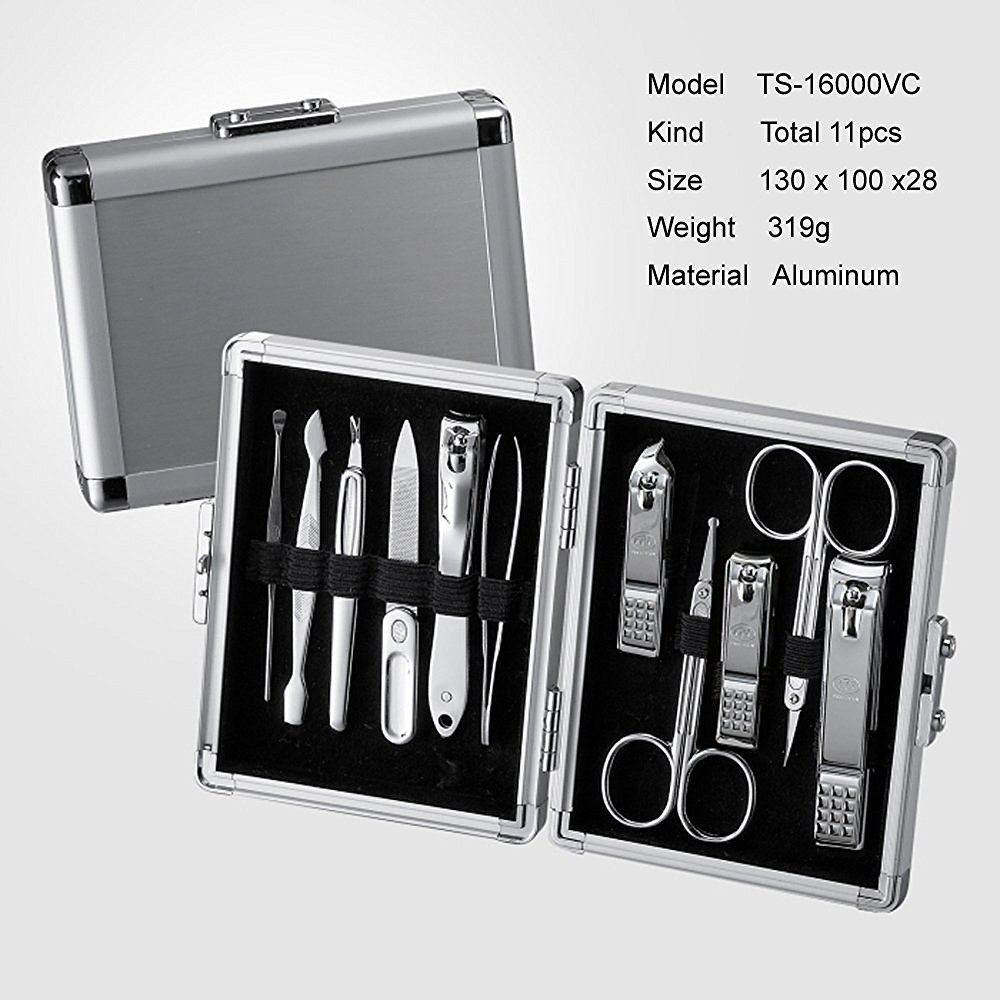 Three Seven 777 Travel Manicure Grooming Kit, 11-Piece Nail Clipper Set