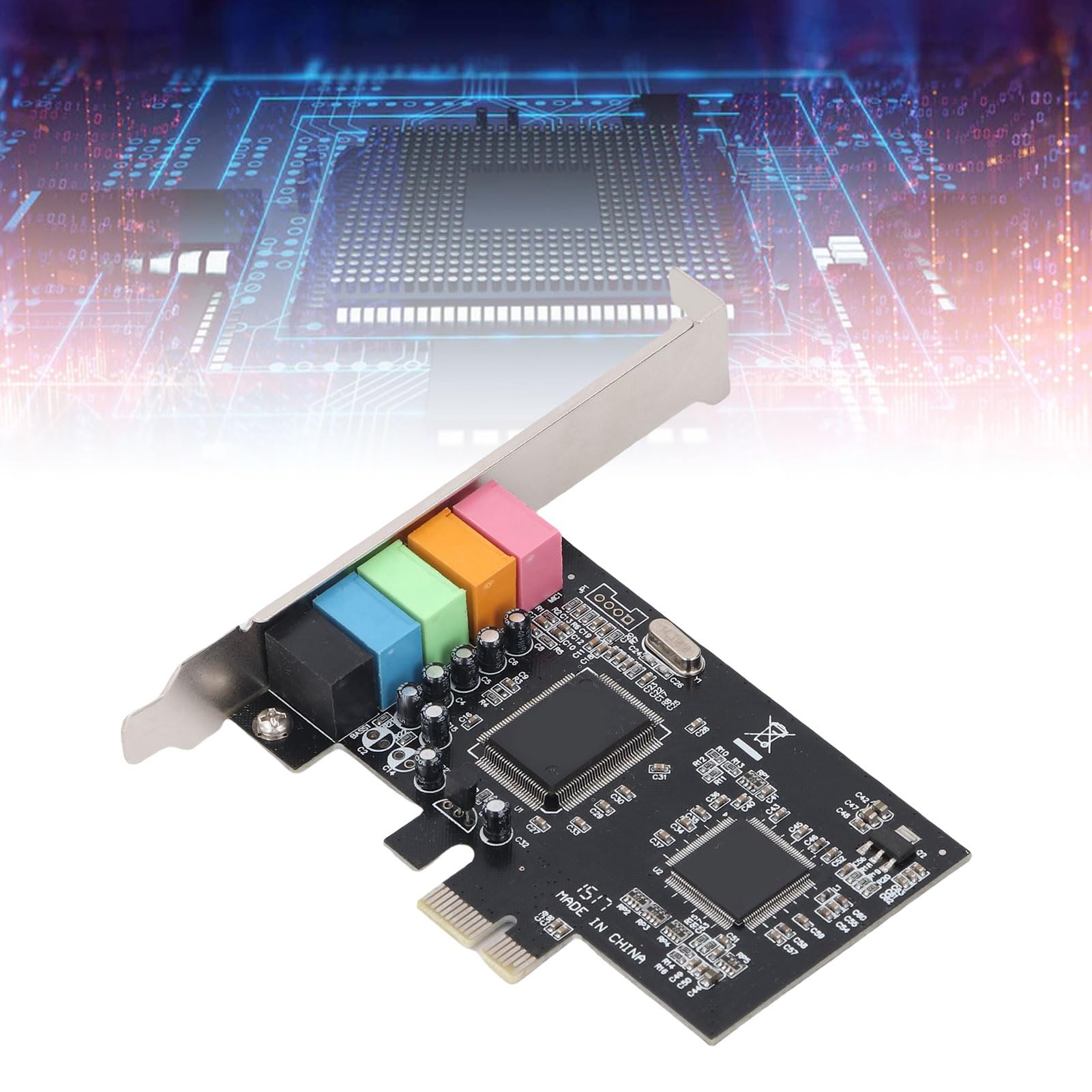 VBESTLIFE Scheda Audio PCIe, 5.1 Scheda Audio Interna con Staffa a Basso Profilo, Audio Surround Stereo 3D per PC Desktop
