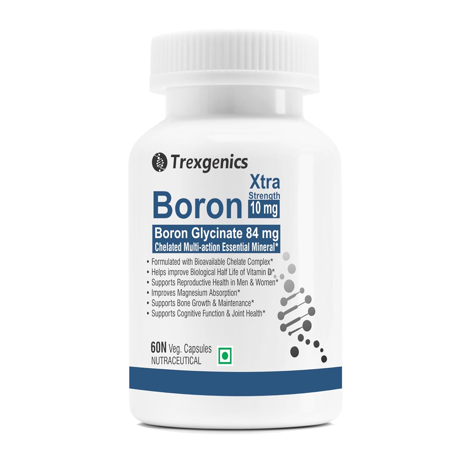 Trexgenics Boron 10 mg XTRA STRENGTH from Boron Glycinate Multi-action Mineral, Bone, Cognitive Function, Reproductive & J... - Review, Price and Buying Guide