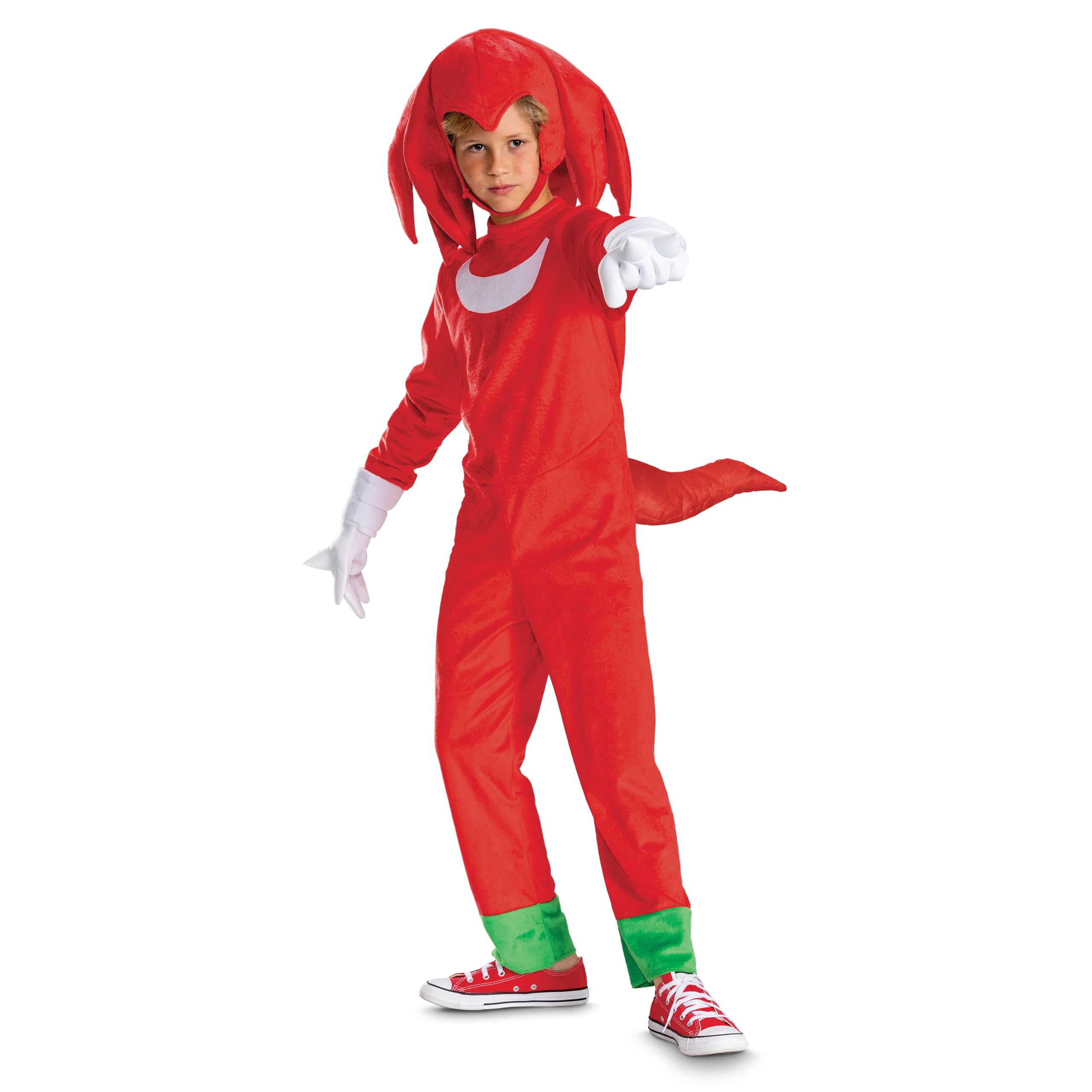 Disguise Costume di Sonic Knuckles Deluxe per bambini, costume ufficiale Sonic Movie 3, con copricapo e guanti