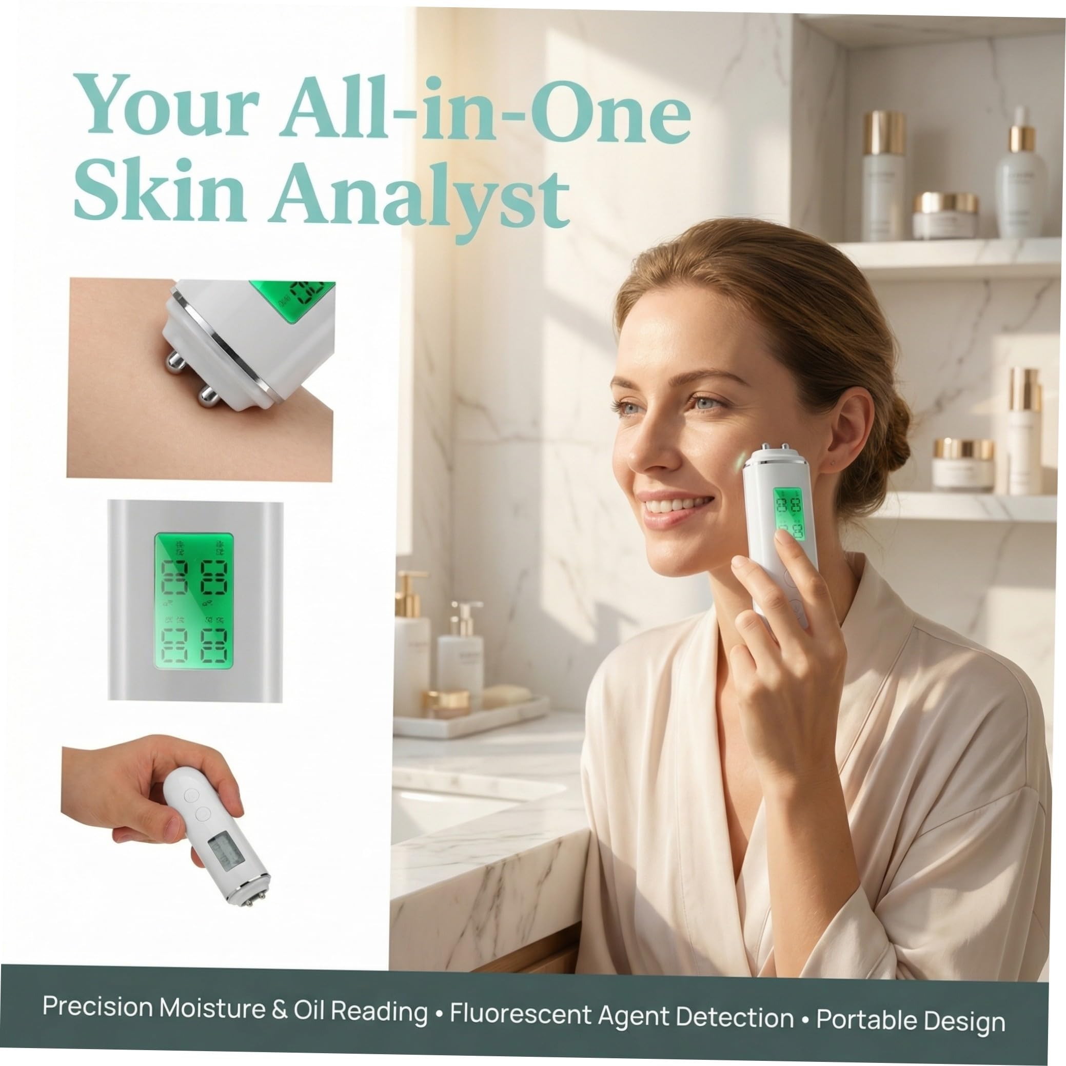 Analizzatore di Idratazione Viso, Dispositivo per Test Rapido e Accurato