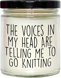 Funny Knitting Obsession Gifts from Knitting Queen to Knitting Enthusiast - 9oz Vanilla Soy Candle for Knitting Lovelies on Valentine's
