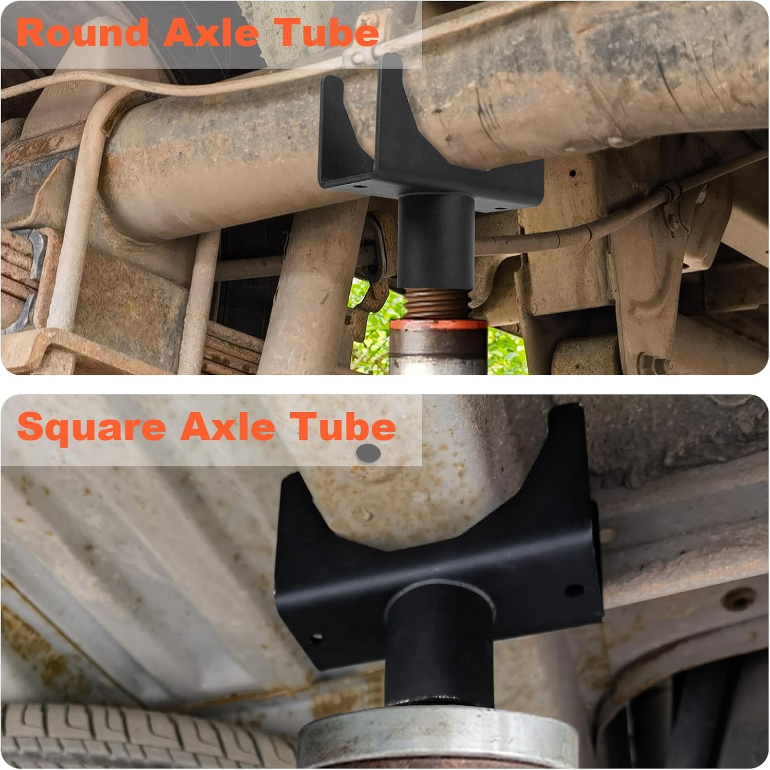 Bottle Jack Axle Adapter Lifting Saddle for 2" and 3" and 4" Round Axle Tube and 2" Square Axle Tube,Bottle Jack Adapter Axle Saddle Within 1.6 Inch of Lift Table Diameter