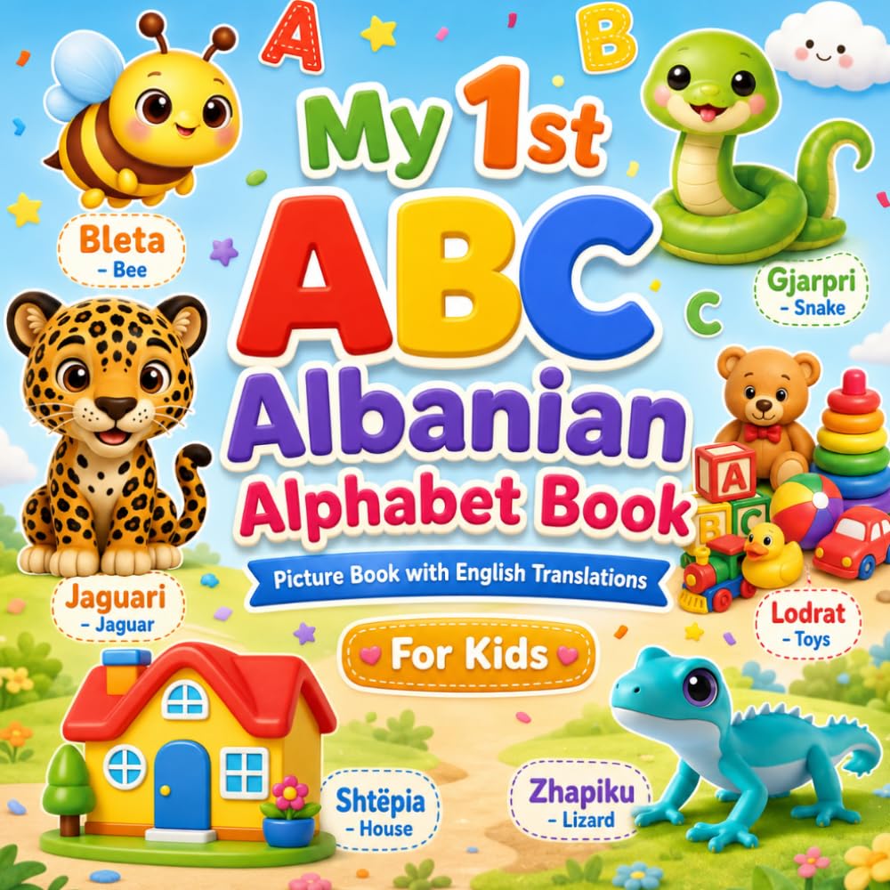 My First Albanian Alphabet Book for Kids: A Fun ABC Picture Book with English Translations for Toddlers, Preschoolers, and Beginners (Alfabeti Shqip Për Fëmijë)