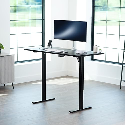 Vista 75 de VIVO DESK-TOP60G - Mesa universal de una pieza de 60 x 24 pulgadas, color gris oscuro, para marcos de escritorio estándar y sentados a pie, altura