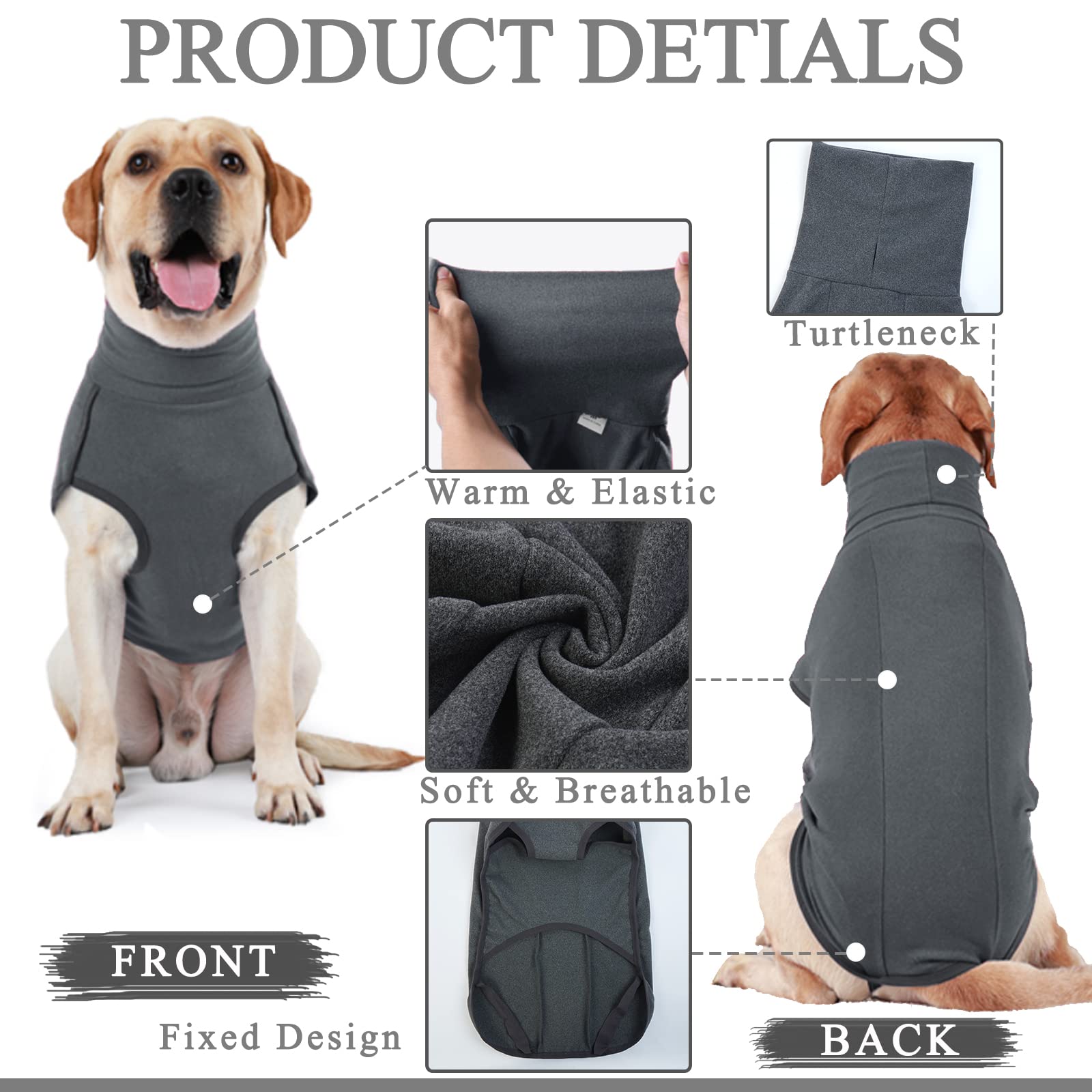 Hjyokuso Dog Jumper Fleece Vest Sweater, Warm & Lightweight Pullover Pajama Coat - Image 2