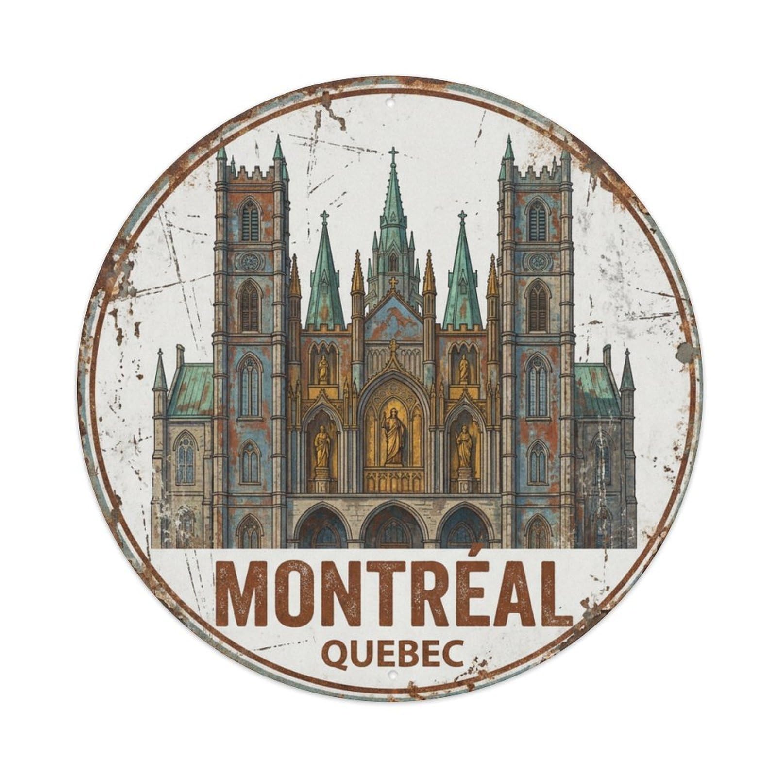 Galvaxio Style Canada Retro Travel Montreal Metal Tin Sign