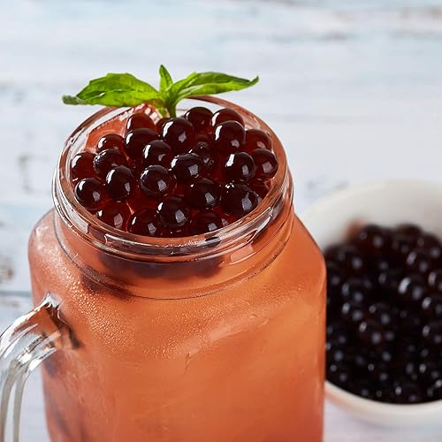 Miniatura 9 de Tea Zone Popping Pearls Popping Boba perlas negras con jugos saborizados frasco de 7Lb